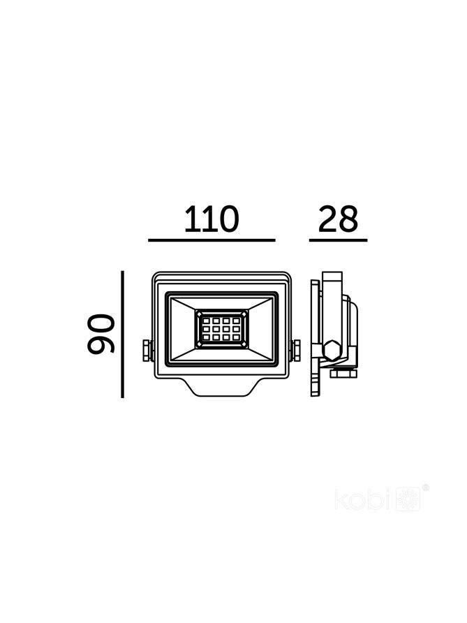 Naświetlacz LED halogen zewnętrzny DELYO 20W 6000K IP65 Kobi Premium 004227