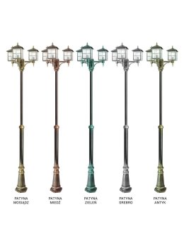Latarnia ogrodowa z trzema kloszami WENECJA 3xE27 280cm | LEDco.pl