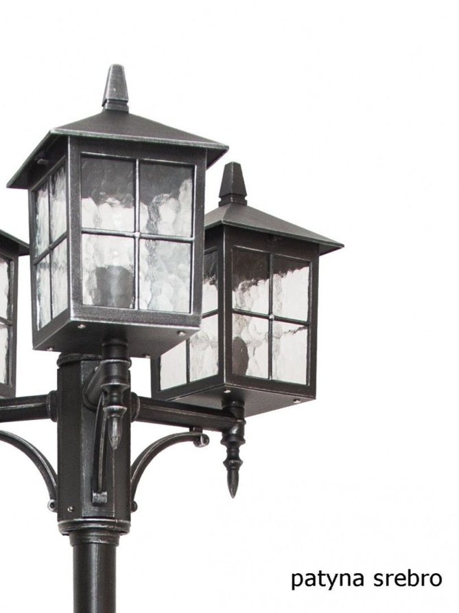 Latarnia ogrodowa z trzema kloszami WENECJA 3xE27 280cm | LEDco.pl