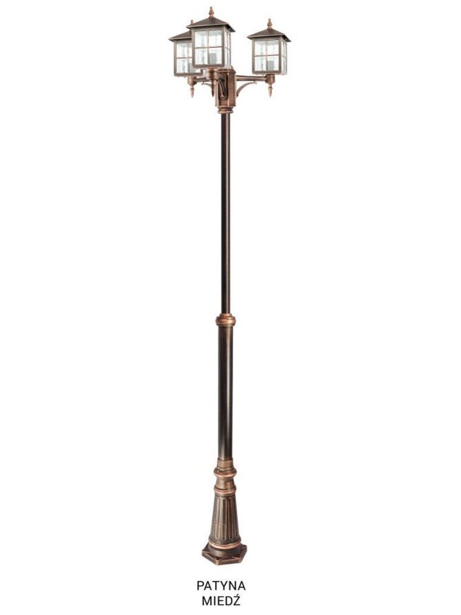 Latarnia ogrodowa z trzema kloszami WENECJA 3xE27 280cm | LEDco.pl