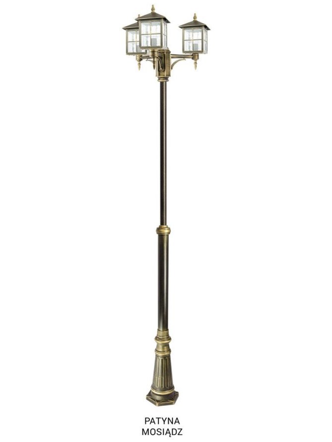 Latarnia ogrodowa z trzema kloszami WENECJA 3xE27 280cm | LEDco.pl