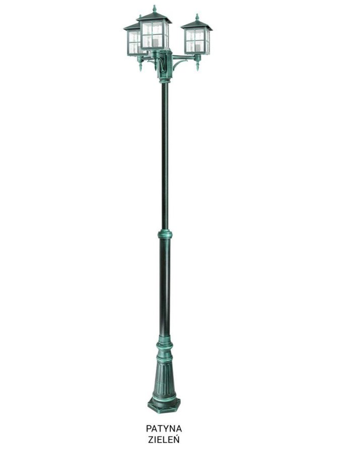 Latarnia ogrodowa z trzema kloszami WENECJA 3xE27 280cm | LEDco.pl