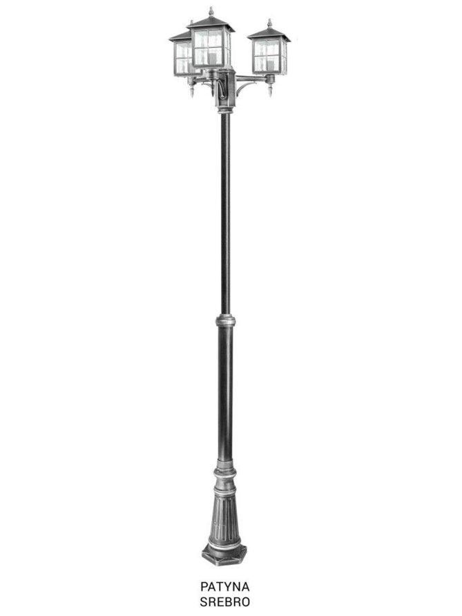 Latarnia ogrodowa z trzema kloszami WENECJA 3xE27 280cm | LEDco.pl