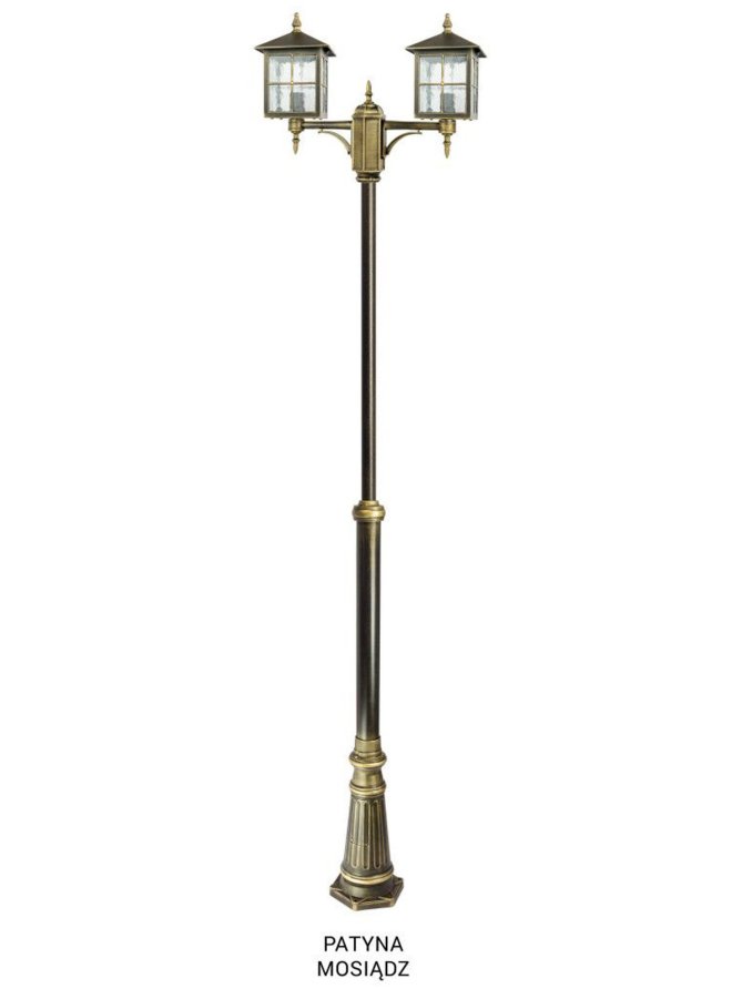 Kwadratowa latarnia ogrodowa WENECJA 2xE27 regulowana 180-280cm