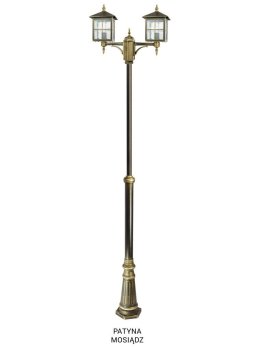 Kwadratowa latarnia ogrodowa WENECJA 2xE27 regulowana 180-280cm