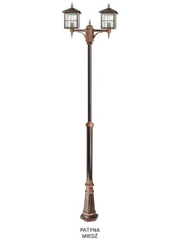Kwadratowa latarnia ogrodowa WENECJA 2xE27 regulowana 180-280cm