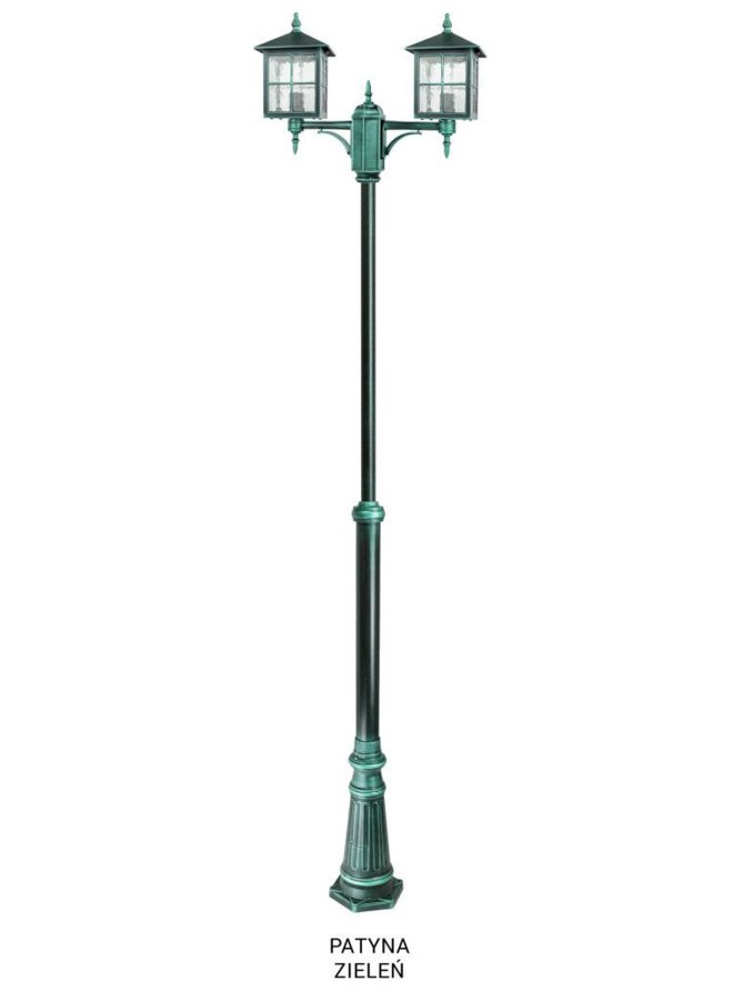 Kwadratowa latarnia ogrodowa WENECJA 2xE27 regulowana 180-280cm