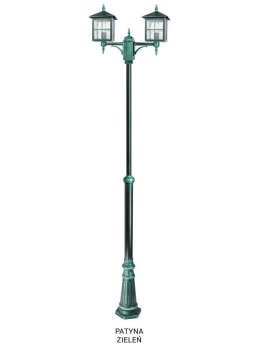 Kwadratowa latarnia ogrodowa WENECJA 2xE27 regulowana 180-280cm