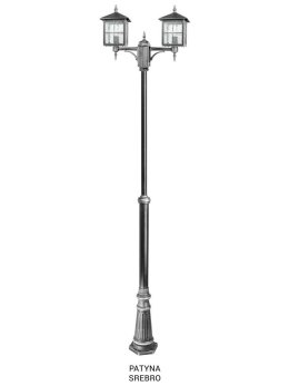 Kwadratowa latarnia ogrodowa WENECJA 2xE27 regulowana 180-280cm