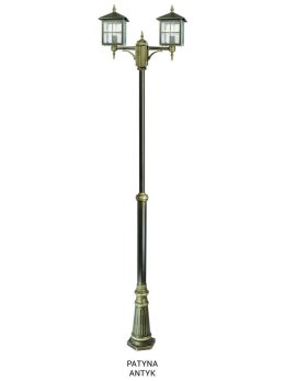 Kwadratowa latarnia ogrodowa WENECJA 2xE27 regulowana 180-280cm