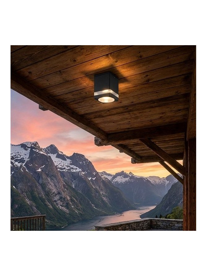 Lampa na sufit podbitkę natynkowa kwadrat TROMSO - LEDco.pl