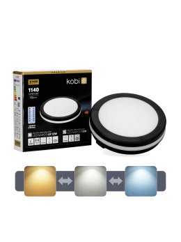 Plafon LED sufitowy NAIROS 12W CCT IP65 czarny Kobi Premium 001795