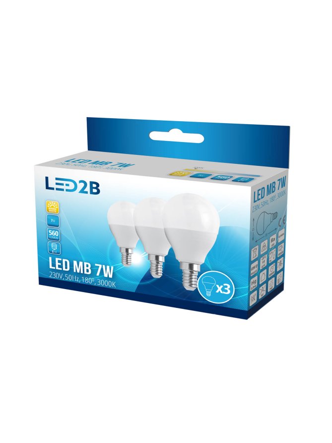 Żarówka LED MB 7W E14 3000K 3-pak LED2B 001287