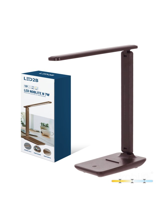 Lampka biurkowa LED NOBLITE N 7W 3CCT brązowa LED2B 005006