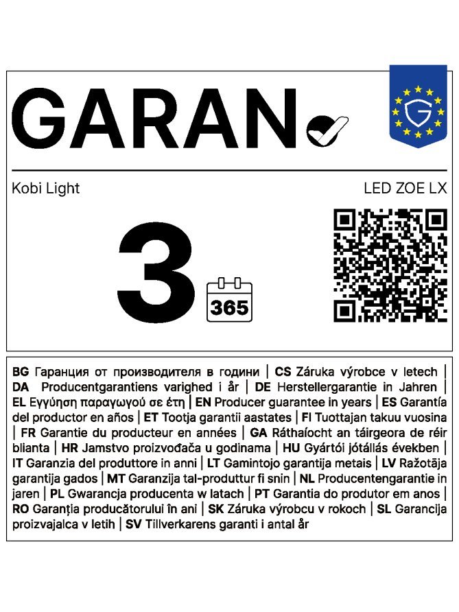 Plafon z czujnikiem ruchu LED ZOE 19W 4000K IP44 LX czarny Kobi Premium 001900