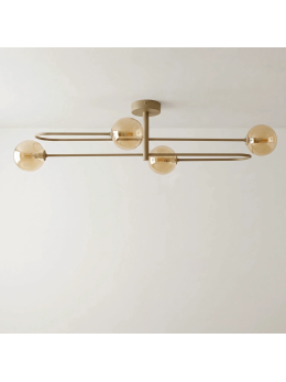 Beżowa lampa sufitowa z bursztynowymi kulami K-5996 z serii SPARK