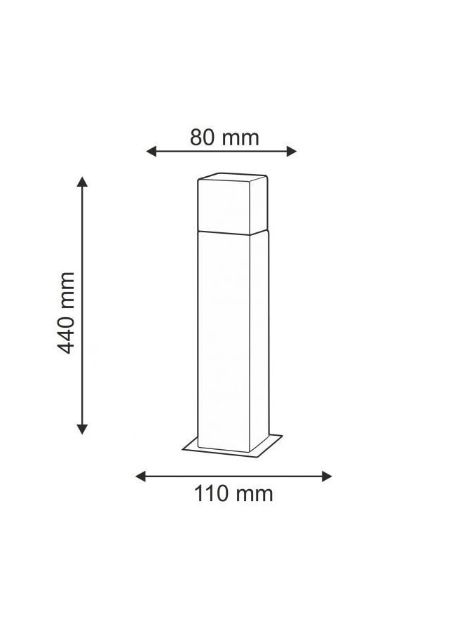 Lampa ogrodowa aluminiowa POLUX NEW YORK GLA505QS144GFSM 1xE27 średnia 44cm z czujnikiem