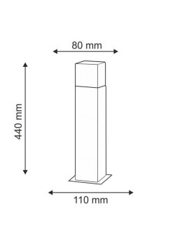 Lampa ogrodowa aluminiowa POLUX NEW YORK GLA505QS144GFSM 1xE27 średnia 44cm z czujnikiem
